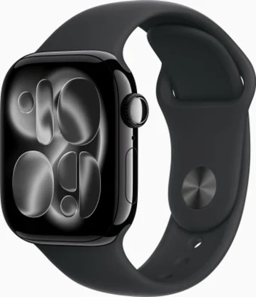 Умные часы Apple Watch Series 11 42 мм (алюминиевый корпус, черный/черный, спортивный силиконовый ремешок M/L) MEQU4  - фото1