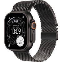 Умные часы Apple Watch Ultra 3 LTE 49 мм (титановый корпус, черный/черный, миланская петля L) - фото1