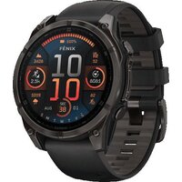 Умные часы Garmin Fenix 8 Sapphire, Titanium 47мм (угольно-черный DLC, пепельно-черный силиконовый ремешок) - фото1