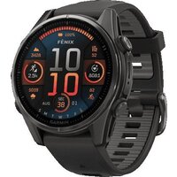 Умные часы Garmin Fenix 8 Sapphire 43мм (титановый угольно-черный DLC, пепельно-серый ремешок) - фото1