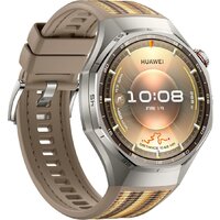 Умные часы Huawei Watch GT 6 Pro 46 мм (серебристый, с коричневым плетеным ремешком, международная версия) фото-3