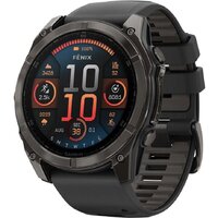 Умные часы Garmin Fenix 8 Sapphire 51мм (угольно-серый DLC, пепельно-черный силиконовый ремешок) - фото1