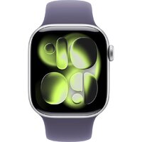 Умные часы Apple Watch Series 11 42 мм (алюминиевый корпус, серебристый/фиолетовый туман, спортивный силиконовый ремешок S/M) фото-2