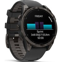 Умные часы Garmin Fenix 8 Sapphire, Titanium 47мм (угольно-черный DLC, пепельно-черный силиконовый ремешок) - фото2