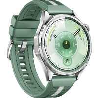 Умные часы Huawei Watch GT 6 46 мм (серебристый, с зеленым плетеным ремешком, международная версия) фото-3