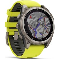 Умные часы Garmin Fenix 8 Solar, Sapphire 47мм (титановый серый с желтым ремешком) - фото2