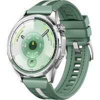 Умные часы Huawei Watch GT 6 46 мм (серебристый, с зеленым плетеным ремешком, международная версия) - фото1