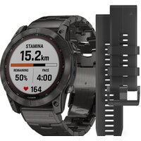 Умные часы Garmin Fenix 7X Sapphire Solar (серый карбон/серый карбон титан) - фото1