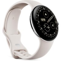 Умные часы Google Pixel Watch 4 45 мм (глянцевый серебристый/фарфор, спортивный силиконовый ремешок) - фото2