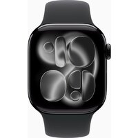 Умные часы Apple Watch Series 11 42 мм (алюминиевый корпус, черный/черный, спортивный силиконовый ремешок M/L) фото-2 Умные часы Apple Watch Series 11 42 мм (алюминиевый корпус, черный/черный, спортивный силиконовый ремешок M/L) фото-2
